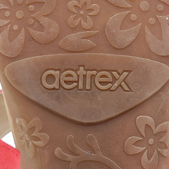 Aetrex Sandals Women 10.5 to 11 Red Double Straps Embellished Memory Foam - Picture 9 of 12